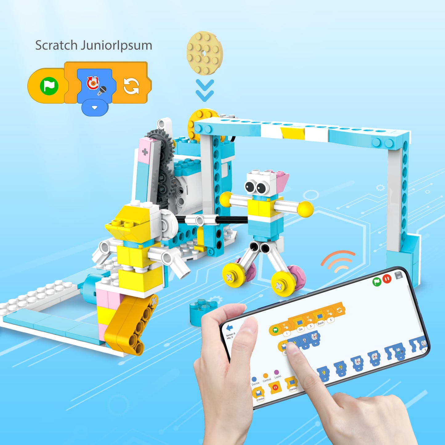 makerzoid 200-in-1 Scratch Jr Coding Robot Kit - STEM Smart Robot Premium Educational Toy - Junior Programming Learning Kit - DIY Robotics Kit for Kids