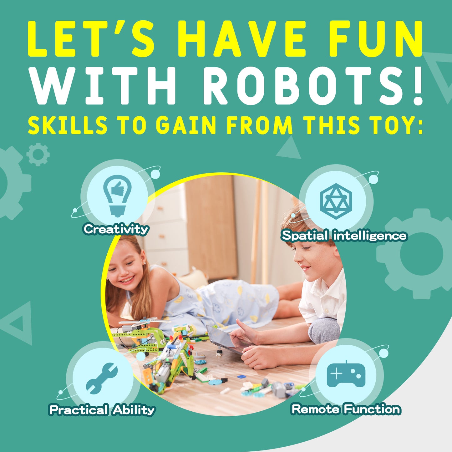 Makerzoid STEAM Programming Building Blocks Robot Master (Standard), 100 in 1 Coding Educational Toy Set for Boys and Girls 6+