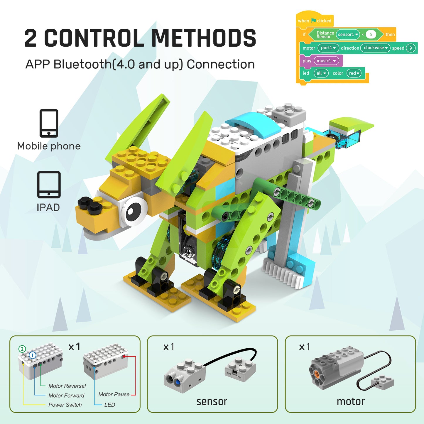 Makerzoid STEAM Programming Building Blocks Robot Master (Standard), 100 in 1 Coding Educational Toy Set for Boys and Girls 6+