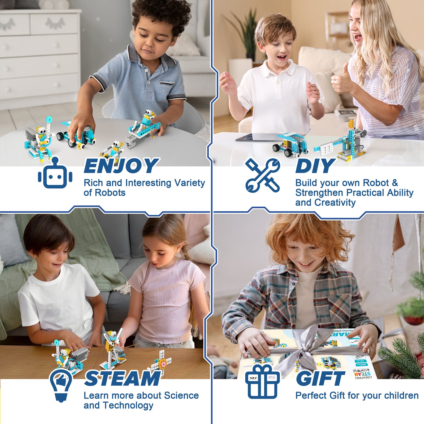 Makerzoid Smart Robot 72-in-1 Intelligent DIY Robotics Kit STEM Toy Educational Leaning Kit Building Robot Kit Birthday Gift for Kids 6+