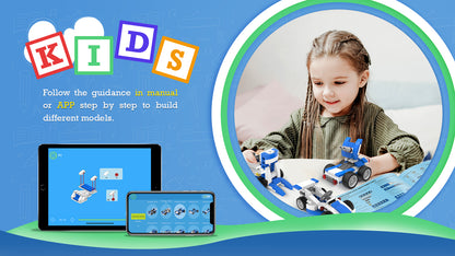 Makerzoid 30 in 1 STEAM Building Blocks Set for Kids 6+ Years Old, Educational Gift DIY Fun Learning Bricks Kids Toy