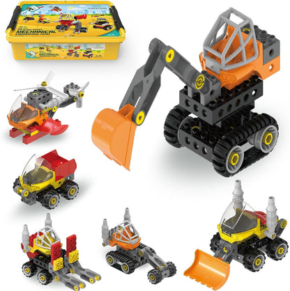 Makerzoid Screwable Big Building Blocks 40 in 1 - Mechanical Engineering Team for Kids 3+ years old, Educational Toy for Boys and Girls