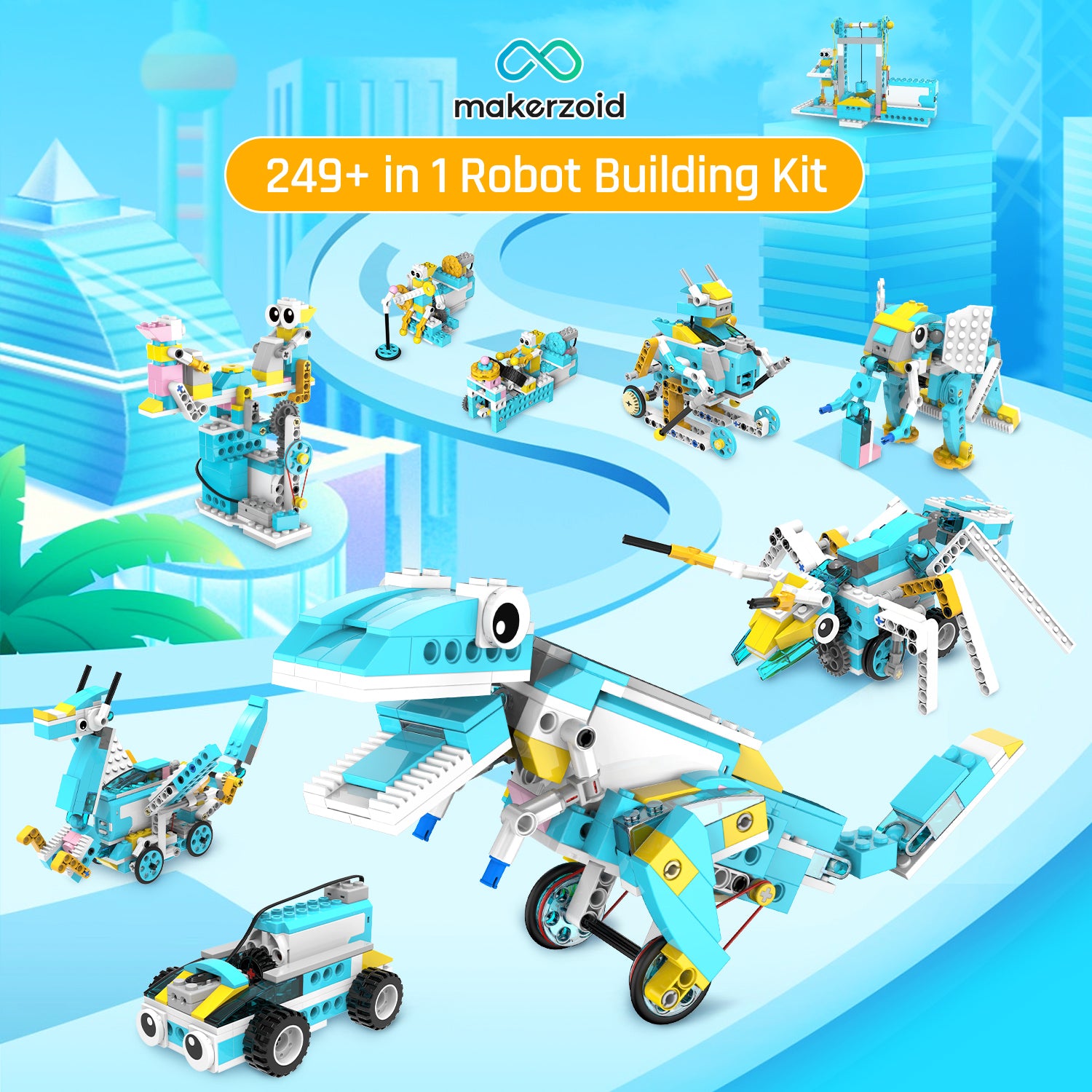 Robot Coding Jr makerzoid 200-in-1 Scratch Jr Coding Robot Kit - STEM Smart Robot Prem ...
