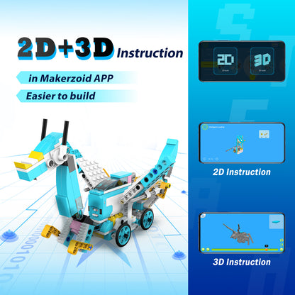 makerzoid 200-in-1 Scratch Jr Coding Robot Kit - STEM Smart Robot Premium Educational Toy - Junior Programming Learning Kit - DIY Robotics Kit for Kids