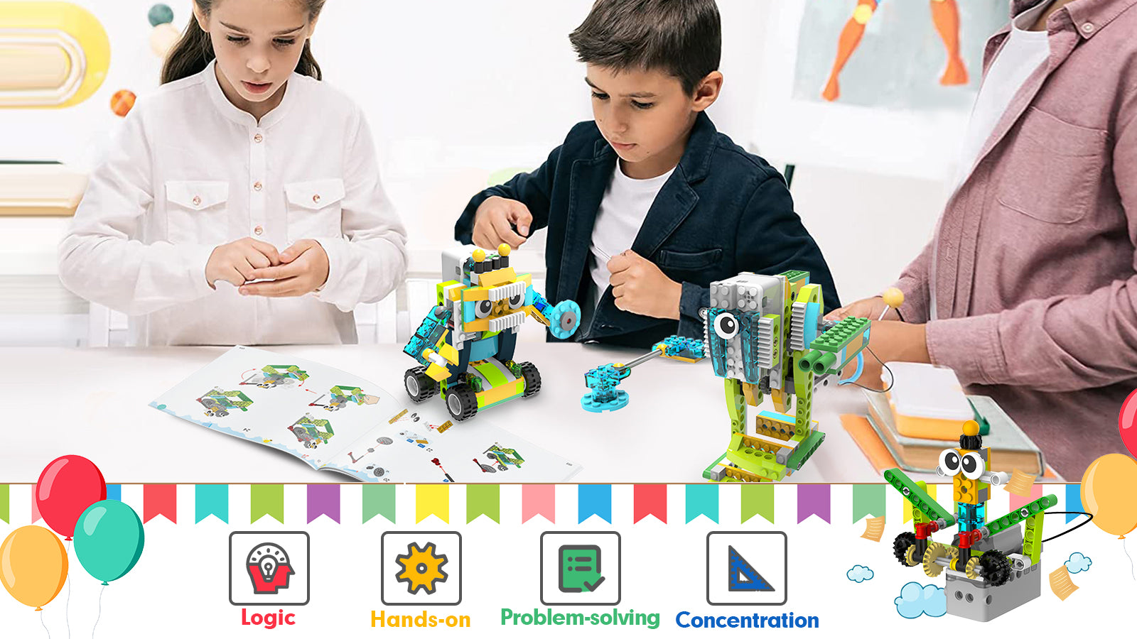 Makerzoid MACHINIST 100-in-1 Building Robot Toys STEM Educational Robotics Kit Learning Kit, Building Blocks Toy for Kids