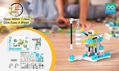 Makerzoid Smart Robot 72-in-1 Intelligent DIY Robotics Kit STEM Toy Educational Leaning Kit Building Robot Kit Birthday Gift for Kids 6+
