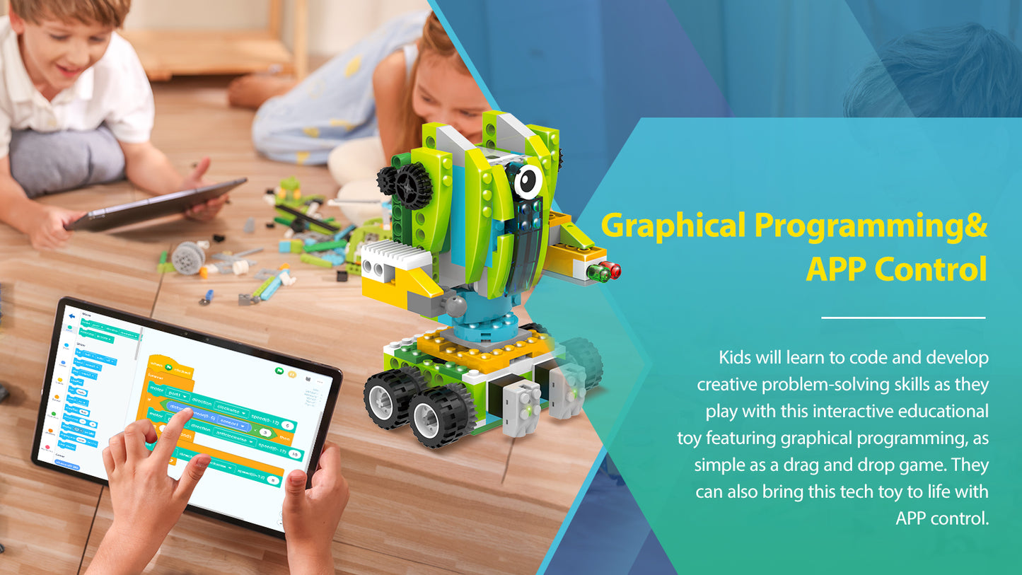 Makerzoid Programmable Toys Robot Master, 200-in-1 Coding Robot Kit, STEM Robotics Kit Learning Kit for Kids