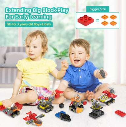 Makerzoid Screwable Big Building Blocks 40 in 1 - Mechanical Engineering Team for Kids 3+ years old, Educational Toy for Boys and Girls