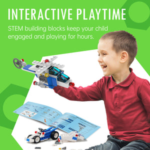 Makerzoid 30 in 1 STEAM Building Blocks Set for Kids 6+ Years Old, Educational Gift DIY Fun Learning Bricks Kids Toy