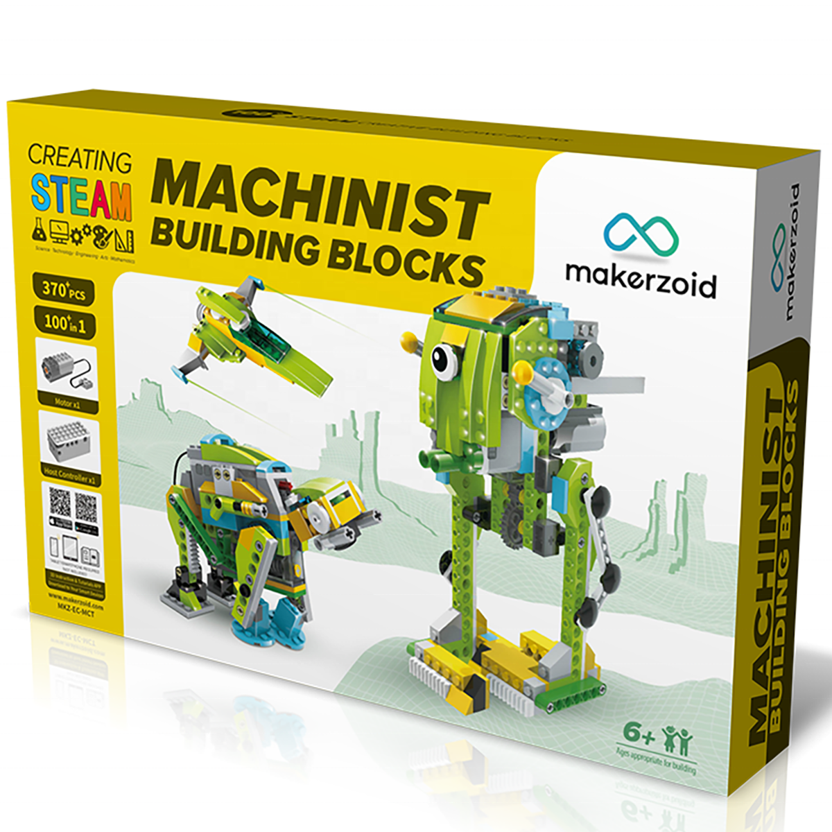 Makerzoid MACHINIST 100-in-1 Building Robot Toys STEM Educational Robotics Kit Learning Kit, Building Blocks Toy for Kids