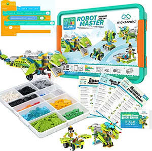 Makerzoid Programmable Toys Robot Master, 200-in-1 Coding Robot Kit, STEM APP-Control Robotics Kit, Building Toys Learning Kit for Kids
