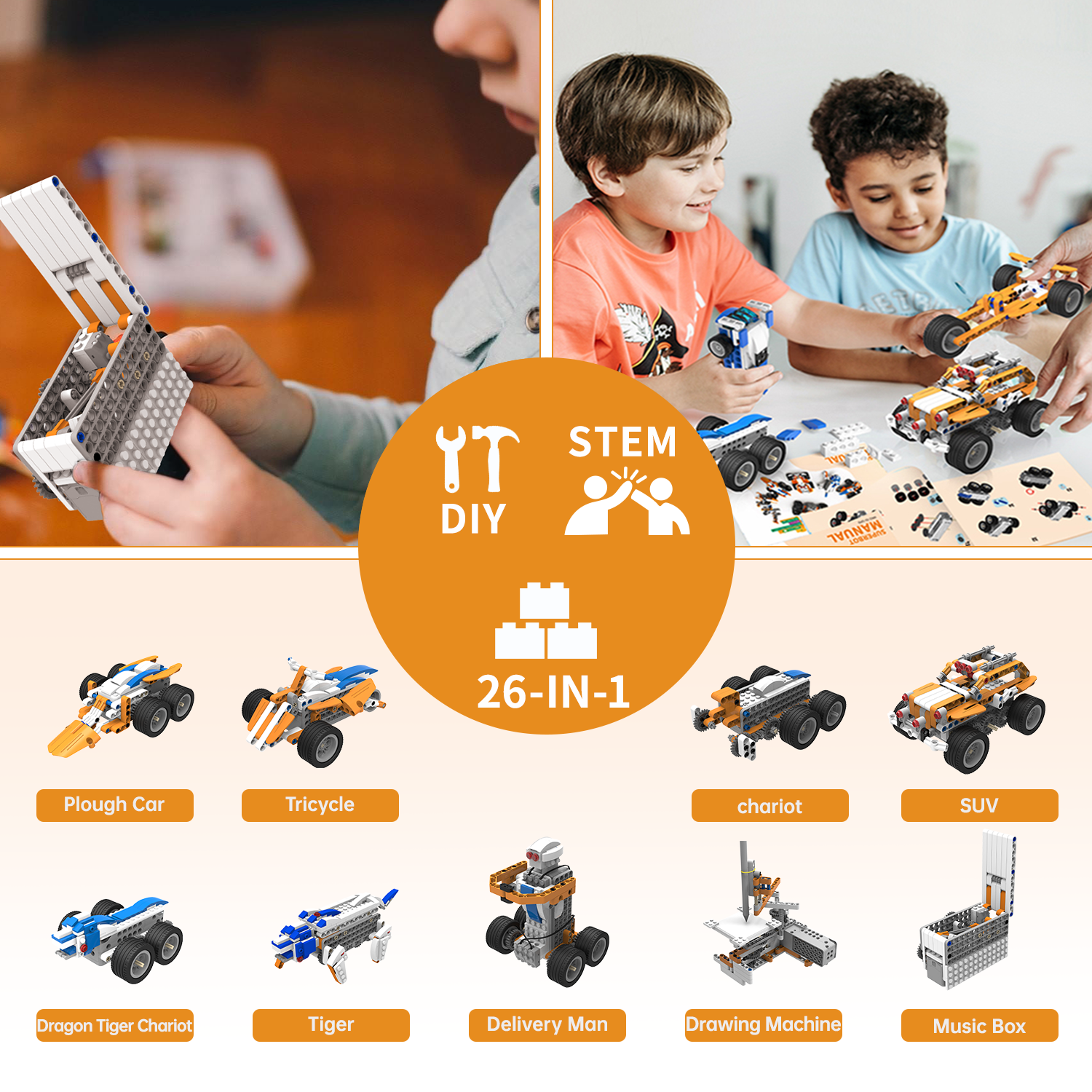 Makerzoid SUPERBOT 26-in-1 Coding Robot Kit STEM Programmable APP-Enabled Building Robot Toys Learning Kit for Kids